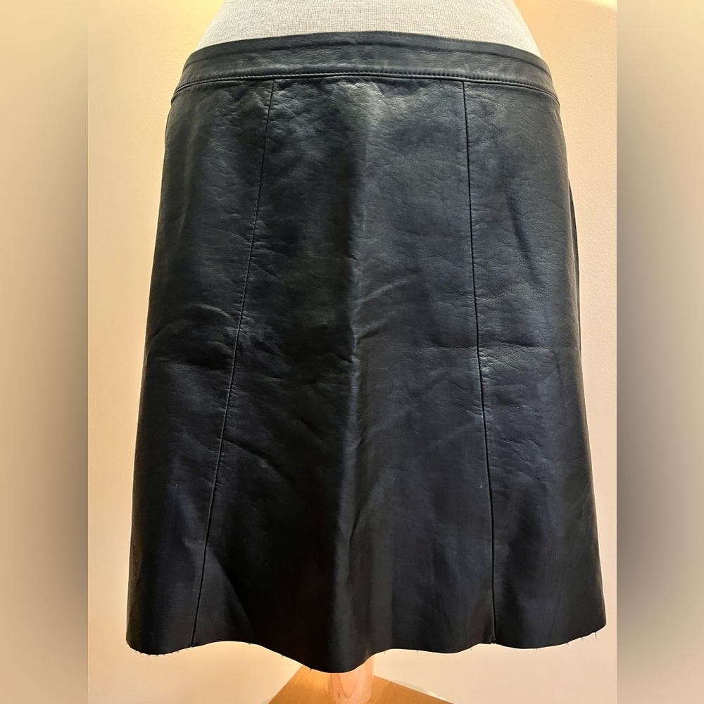 Valette Faux Leather Black Mini Skirt, Size 10
